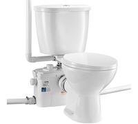 VEVOR WC Broyeur Sanitaire, Pompe de Relevage Puissante de 800 W, Système de Toilette Compact avec Broyeur à Décharge Arrière et à Chasse d'Eau, 4 Entrées, pour Évacuation des Eaux Usées, Sous-sol