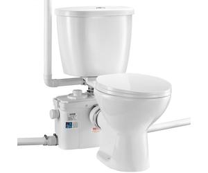 VEVOR WC Broyeur Sanitaire, Pompe de Relevage Puissante de 800 W, Système de Toilette Compact avec Broyeur à Décharge Arrière et à Chasse d'Eau, 4 Entrées, pour Évacuation des Eaux Usées, Sous-sol