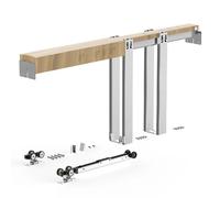 VEVOR Kit de Contre-châssis pour Porte Coulissante 61-81,3 cm de Largeur et 203,2 cm de Hauteur, Système de Porte Escamotable avec Mécanisme de Fermeture Douce Bidirectionnelle, en Acier Galvanisé