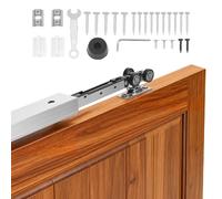 VEVOR Kit de Quincaillerie pour Porte Coulissante Rail 174,6 cm, Système Coulissant pour Porte à Galandage avec Mécanisme de Fermeture Amortie, pour Vantail Simple Épaisseur 2,5-4,5 cm Largeur 91,4 cm