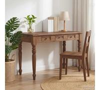 Vevorizon Bureau en bois massif vieilli avec 3 tiroirs - 117 x 57 x 75 cm - Organiseur ergonomique pour bureau et salon - Avec gestion des câbles - Secrétaire