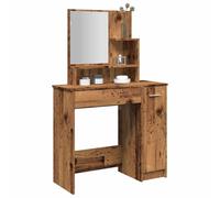 Vevorizon Coiffeuse aspect bois vieilli avec miroir et tiroir - 86,5 x 35 x 136 cm - Table cosmétique avec espace de rangement et étagère - Pour chambre à coucher et dressing
