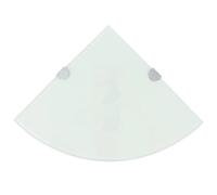 Vevorizon Étagère d'angle avec supports chromés - 35 x 35 cm - En verre de sécurité trempé - Pour cuisine, salle de bain, salon, chambre à coucher - Console murale peu encombrante