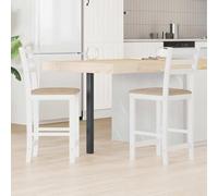 Vevorizon Lot de 2 chaises de salle à manger blanches 40 x 47,5 x 99,5 cm en bois d'hévéa massif avec dossier ergonomique, design moderne, durable, confortable, facile à monter pour cuisine et salon