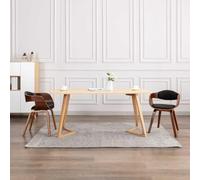 Vevorizon Lot de 2 chaises de salle à manger noires avec structure en bois de bug et rembourrage en cuir synthétique pour manger confortablement, s'asseoir et se détendre dans un design scandinave