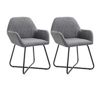 Vevorizon Lot de 2 chaises de salle à manger rembourrées en tissu gris foncé - Meubles modernes scandinaves ergonomiques confortables - Design salon