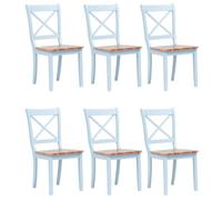 Vevorizon Lot de 6 chaises de salle à manger grises en bois massif en hévéa durables ergonomiques avec dossier, rembourrées, modernes, scandinaves, maison de campagne, meubles stables pour cuisine