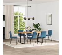 Vevorizon Lot de 6 chaises de salle à manger rembourrées en velours bleu, avec dossier, ergonomiques, modernes, scandinaves, design maison de campagne, pour salon, cuisine, bureau