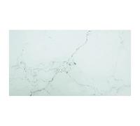 Vevorizon Plateau de table en verre trempé de 8 mm - Aspect marbre - Blanc - 120 x 65 cm - Pour table à manger, table basse, bureau, cuisine, construction de meubles, finition résistante aux rayures
