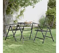 Vevorizon Table de jardin anthracite en métal étiré - 60 x 60 x 72 cm - Table de terrasse avec revêtement E - Robuste et facile d'entretien - Pour balcon, véranda, camping, pique-nique, jardin d'hiver