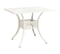 Vevorizon Table de jardin en fonte d'aluminium - 90 x 90 x 73 cm - Résistante aux intempéries - Avec trou pour parasol - Pour balcon, véranda, jardin d'hiver, camping et utilisation quotidienne