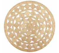 Vevorizon Tapis fait à la main en jute tressé 90 cm rond naturel robuste résistant lavable pour salon, chambre à coucher, couloir, cuisine anti-salissure, antidérapant, chaud et doux