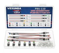 VEXUNGA Mini Momentanés Bouton 1A 250V AC 6Pièces Boutons Poussoir Précâblé et 6 Pièces 2Broches Rond Momentanés Bouton Mini Boutons ON/OFF SPST Switch set (12 Pièces)