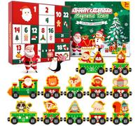 Vexyra Calendrier de l'Avent 2026 Enfant, Calendrier Avent Kinder Bebe Train Magnétique en Bois, 24 Jours Calendrier de l Avent Jouet Éducatif Jeux Montessori Cadeaux de Noël pour Filles Garçons