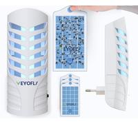 VEYOFLY Piège Mouche Prise UV, Anti Moucherons, 1 Appareil + 3 Recharges | Lumière UV attire les insectes sur cartes adhésives remplaçables, silencieux 24/7, prise, usage intérieur, sans zapper
