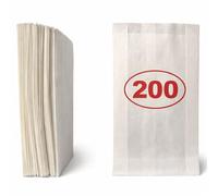 VEZODEK Sac Papier Kraft Alimentaire Petit Blanc 20x12cm | Sachet Bonbons Anniversaire Enfant | Sacs Pochette Cadeau pour Pop Corn Chocolat Graines (200)