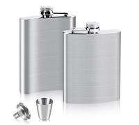 VFANDV Flasque a Alcool en Acier Inoxydable 2 Pièces, 8 Oz/220 ml Flasque de Whisky avec 1 Entonnoir et 1 Verres à Vin lasque de Poche Portable Étanche Flasque Alcool pour Randonnée Escalade Voyage