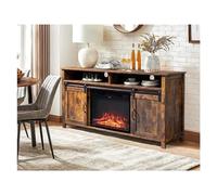 Vfs8dQ5kt unité média Cheminée électrique Meuble TV Centre de Divertissement cheminée télécommande 3 Couleurs Effet Flamme Porte Grange coulissante