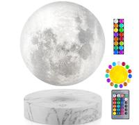 VGAzer Lampe de lune à lévitation magnétique, lumière d'ambiance flottante télécommandée de 16 couleurs, imprimée en 3D, lampe de nuit pour la chambre à coucher, gadgets créatifs.