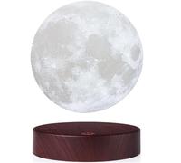 VGAzer Lampe lunaire lévitante, flottant et tournant librement avec une base en bois de luxe et une lumière 3D à LED Moon, pour des cadeaux uniques, une décoration d'intérieur, une veilleuse