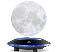 VGAzer Magnifique Lune Lévitante Lampe de Nuit Veilleuse Flottant et Tournant dans l'Air Librement avec Changement Progressif des Lumières LED entre Jaune et Blanc