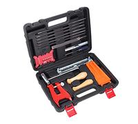 VGEBY Kit D'affûtage de Chaîne de Tronçonneuse, 16 Pièces Limes Rondes et | Porte-limes et outil de mesure 5 tailles de limes rondes 1/8 à 7/32 po construction en fer aluminium érable