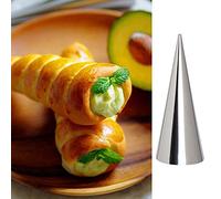 VGEBY Moules en Corne de Crème en Acier Inoxydable 10 Pièces Cônes de Cuisson 430 en Acier Inoxydable 14 X 3,8 Cm en Forme de Cône Debout pour la Pâtisserie, les Cannoli, les Desserts et les (Argent