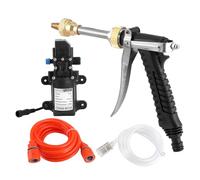 VGEBY Nettoyeur Haute Pression, Nettoyeur Haute Pression Portable 12 V avec Pompe en Acier Inoxydable, 130 PSI 80 W, Kit de Tuyau de Pompe à Eau Auto-amorçante pour Voiture, Nettoyage de Voiture,