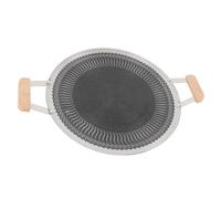 VGEBY Poêle à Griller Coréenne, Plaque de Cuisson Ronde Antiadhésive en Acier Inoxydable pour Cuisinière à Induction et à Gaz, Idéale pour la Cuisine Intérieure et Extérieure, Parfaite pour les (34