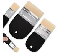 VGECEE Lot de 3 Pinceaux Plats Pinceaux de Peinture Plats Pinceaux à Plat en Nylon Pinceau à l'huile pour Peinture 26/54/75mm Pinceau Plat à Manche en Bois pour Clôtures, Décoration, Peintures