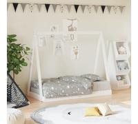 VGLQNRPT Lit pour enfant 70 x 140 cm en pin massif - Design Tipi | Entrée et sortie près du sol, lattes en bois stables pour la ventilation, aspect rustique