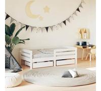 VGLQNRPT Lit pour enfant - En pin massif - Avec tiroirs et sommier à lattes | Design intemporel, bois de pin robuste, entrée et sortie faciles