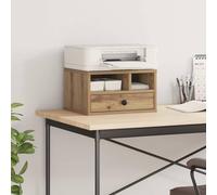 VGLQNRPT Support d'imprimante avec tiroir - Organiseur de bureau en bois - 40 x 32 x 24 cm - Pour bureau et bureau à domicile - Chêne artisanal