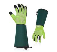 Vgo... Gants de jardinage pour femmes, gantelet d'élagage, manches longues, anti-épines, puncture protection, avant-bras long, écran tactile (SL7477,Vert Claire,7/S,1Paire)