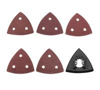 VGOL Lot de 100 papiers abrasifs triangulaires et un plateau de ponçage triangulaire 80 x 80 mm Grain 40/60/80/120/180 Papier abrasif à changement rapide Compatible avec Dewalt