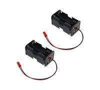 VGOL Lot de 2 supports de piles en plastique - Boîte de rangement - 4 piles AA - 6 V - Avec fiche JST 2 broches - Pour voitures radiocommandées