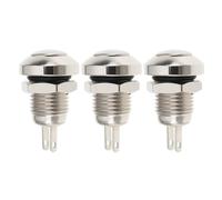 VGOL Lot de 3 boutons poussoirs en métal à 2 broches 8 mm SPST 1 A 250 VAC compatibles avec les applications à faible consommation avec un espace limité