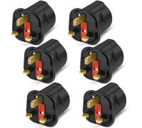 VGUARD Adaptateur Prise Anglaise, [Lot de 6] Convertisseur Voyage France UK | Fiche Secteur Europe 2 Broches vers Angleterre/Royaume-Uni/Ecosse, Prise Murale Universelle pour Type G - Noir