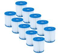 vhbw 10x Cartouches filtrantes Compatible avec Intex 28602, Easy Pool | pour Frame Pool piscine pompe de filtration, filtre à eau blanc / bleu