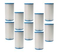 vhbw 10x Cartouches filtrantes remplacement pour Intex filtre type A pour piscine, pompe de filtration - Filtre à eau, blanc / bleu