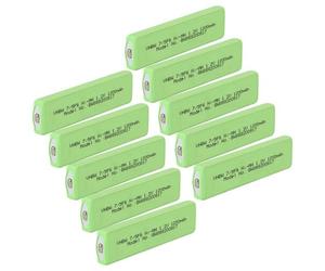 vhbw 10x Cellules de batterie compatible avec Panasonic SJ- MR200, MR220, MR230, MR250 baladeur CD, MiniDisc (1100mAh, 1,2V, NiMH), bouton Top, 7/5F6