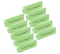 vhbw 10x Cellules de batterie remplacement pour Energizer ER-GUM1 pour baladeur CD, MiniDisc (1100mAh, 1,2V, NiMH), bouton Top, 7/5F6