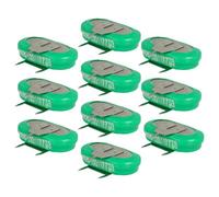 vhbw 10x NiMH pile bouton de remplacement pour type 1/V150H 3 épingles 150mAh 1,2V convient pour les batteries de modélisme etc.