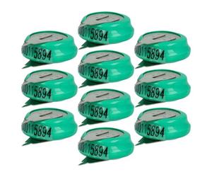 vhbw 10x NiMH pile bouton de remplacement pour type 1/V80H 2 épingles 80mAh 1,2V convient pour les batteries de modélisme etc.