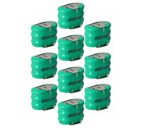 vhbw 10x NiMH pile bouton de remplacement pour type 3/V150H 3 épingles 150mAh 3,6V convient pour les batteries de modélisme etc.