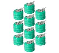vhbw 10x NiMH pile bouton de remplacement pour type 3/V15H 2 épingles 20mAh 3,6V convient pour les batteries de modélisme etc.