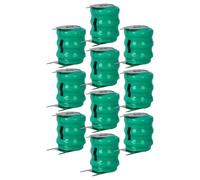 vhbw 10x NiMH pile bouton de remplacement pour type 3/V80H 3 épingles 80mAh 3,6V convient pour les batteries de modélisme etc.