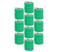 vhbw 10x NiMH pile bouton de remplacement pour type 4/V15H 2 épingles 20mAh 4,8V convient pour les batteries de modélisme etc.