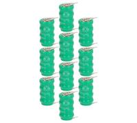 vhbw 10x NiMH pile bouton de remplacement pour type V40H 2 épingles 40mAh 4,8V convient pour les batteries de modélisme etc.