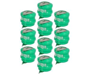vhbw 10x NiMH Pile Bouton de Remplacement pour Type V80H 2 épingles 80mAh 2,4V Convient pour Les Batteries de modélisme etc.